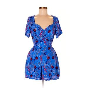 Free People Bet You Do Romper in Blue Floral